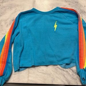 Aviator Nation - Bolt Embroidery Classic Cropped Crew Sweatshirt